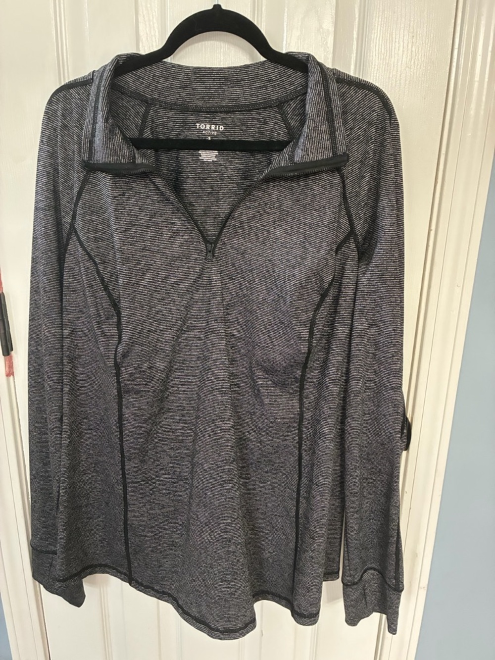 torrid Gray Heather Quarter-Zip Active Pullover size 3